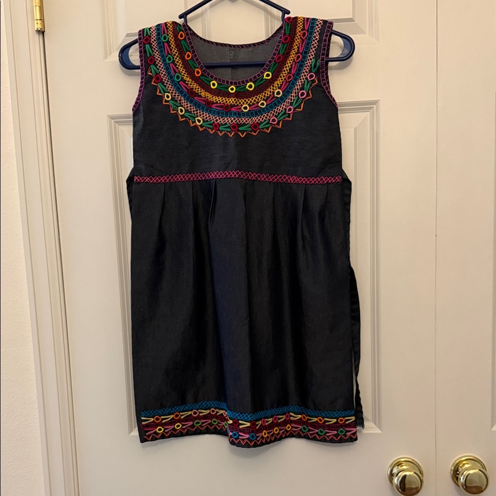 NWOT HANDMADE Colorful Embroidered Kids Dress